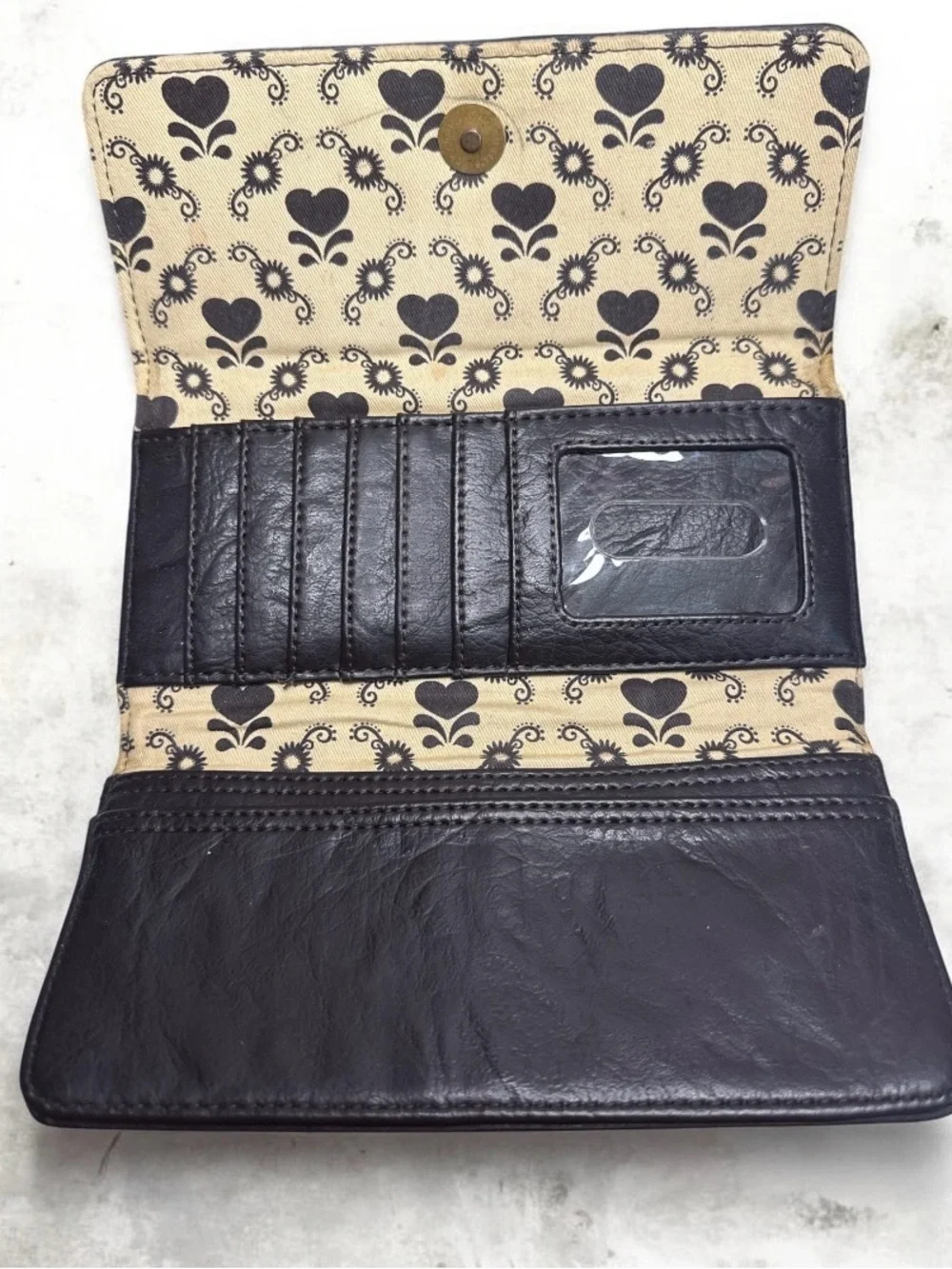 Loungefly vintage style embossed owl vegan leather tri-fold wallet